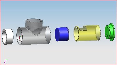 An exploaded view of the valve