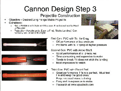 Some Stuff on the various Projectiles I used.