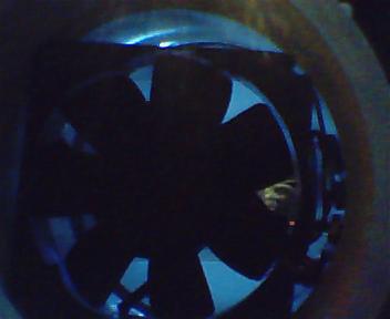 A picture of the fan with the spark strip going, bad and dark picture, but hey.