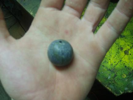 The sinker that i shot through the 2 sheets of chipboard.