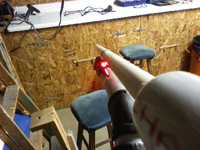 The low pressure indicator when it is on.