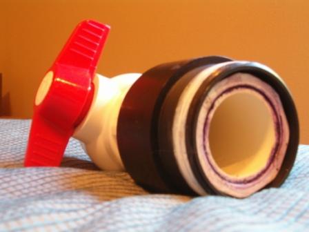 This shows how I attached the PVC ball valve to the ABS gun...