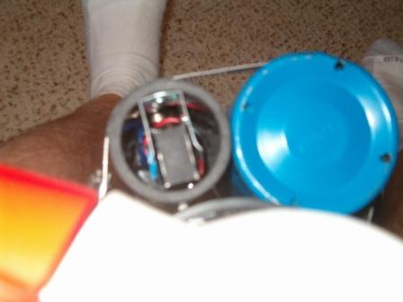 Here is the battery end of the tube where you can see the 9v in its seat