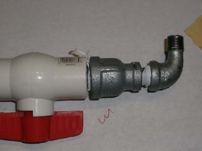 Step 9<br />thread the elbow assembally onto the nipple