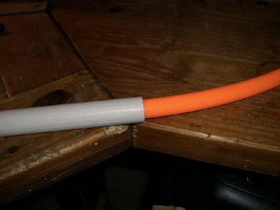 Start the sleaving by incerting the hose into one end and push using a twisting motion