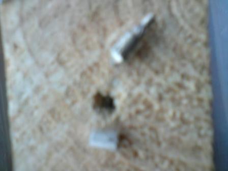 damage to a block of plywood.  I used a pellet like the one on the left, it went in about 4 mm.   The one on the right is the one i used on the magazines, MUCH BETTER PENETRATION.
