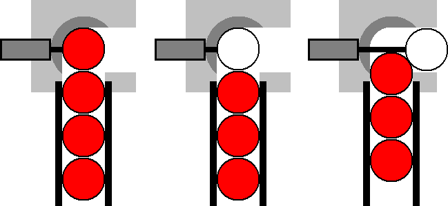 No bolt.  Just a cylinder that pops the shell out.