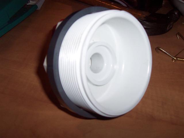 Inside of cap showing 1&amp;quot;MPTx1.25&amp;quot;slip adapter.