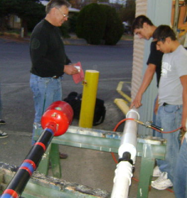 Side by side sprinkler and QDV testing at Arlington HS.