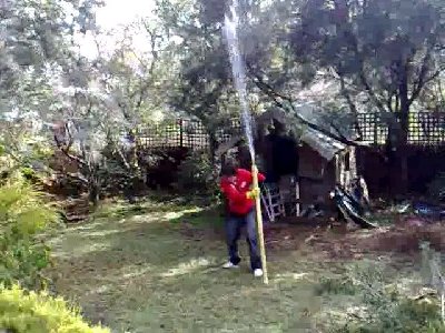 Firing a tennis ball vertical (sorry for low res its from a video from a phone) no barrell at this point