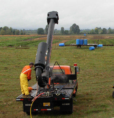 Pumpkin Cannon in Dayton Oregon on Heiser farms.