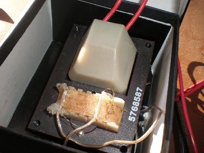 This is my high voltage generator, its the transformer from a fly zapping lantern, Just connect the two wires to your two nails, and make sure it sparks.