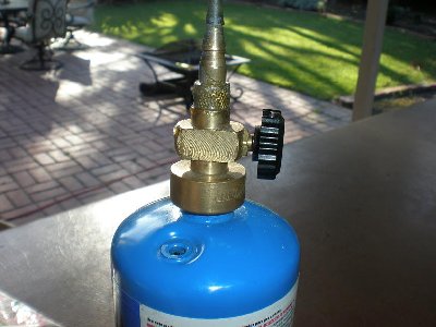 This was left over from my advanced combustion gun, the valve part of a propane torch and a hose connector.