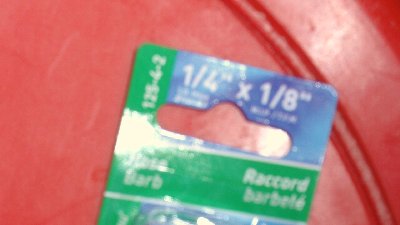 hose barb size (srry for pic quality :oops: )<br />1/4'' X 1/8&amp;quot;