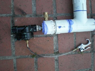 My pilot setup with old sprinkler valve and primer stains.