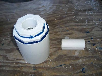 Step Nine<br />Glue them as shown cit off a piece of 1&amp;quot; pipe 2.5&amp;quot; long