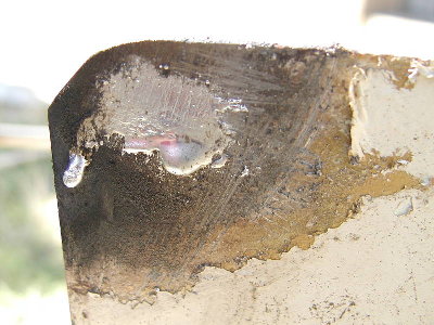 Second test after cleaning an area with a file.  Much better result.