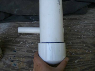 Step Two<br />using primer then glue, glue the end cap onto the end of the 3&amp;quot; pipe