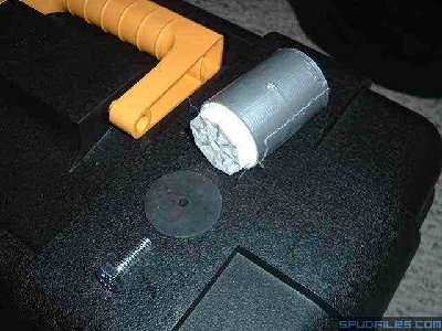 This is the piston. Actually its the parts of the piston. Its very simple, just a .75&amp;quot; PVC coupling with a plug in the end and a rubber washer bolted on.