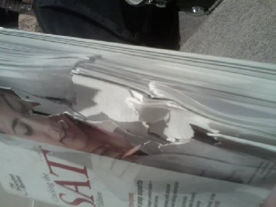 This is a damage pic of my SAT book.  At only 30 psi it tore through half the book, and this thing is really thick.