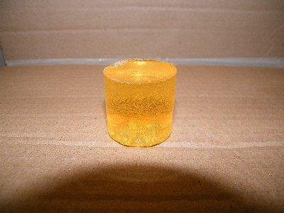 Dried epoxy piston which I will lathe tomorrow to fit the insiide diameter of the brass tee and also have an O-ring groove to seal inside the copper adapter.