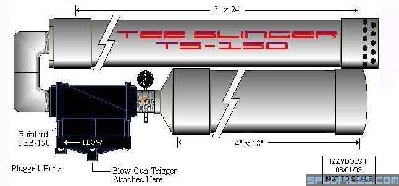 This is my version of Joel's TSL-1500 except that I used a Rainbird PEB-150 instead of a Supah Valve.<br /><br />This launcher is an O/U design, as are most of my launchers. I like the looks and the OAL of the launcher is drastically reduced. Note that I could have probably doubled the length of the barrel which would have increased the performance by quite a bit, but at the sake of portability. I may still do that, and the inter-changeable barrels should make it an easy task. Testing with this barrel has been limited, but shows a lot of promise.<br />     <br />I try to reduce the space between the barrel and the chamber to a bare minimum, mainly for aesthetics, but also to strengthen the joint at the two elbows. <br /><br />This is done by careful measurements with the street elbows together, but not glued. Measure the distance between the elbows with the launcher &amp;quot;mocked up&amp;quot;. Then measure the distance from the outside edge to the bottom inside &amp;quot;stop ridge&amp;quot; of the elbow and add this measurement to the previous measurement. This is the length of the pipe that will connect the two elbows together. I also make sure that the two elbows are perfectly aligned to each other during glue-up, otherwise the barrel and the chamber will be skewed and not aligned with each other, not a pretty sight! <br /><br />Note that although not shown in the drawing, the barrel and the chamber are strapped together to further stabilize the weak point, the elbow connection. The elbows in this case are 1 1/2&amp;quot; and the pipe that connects the two elbows together is, of course, also 1 1/2&amp;quot;.<br />    <br />The Rainbird PEB 150 was chopped for pneumatic actuation and the solenoid discarded. Plug the solenoid port with JB Weld or equivalent. This valve has a manual flow adjustment that is not used in this application. I removed the offending parts and replaced them with a 5/8&amp;quot; bolt that was drilled and tapped for a 1/8&amp;quot; NPT thread. This tapped hole was used to install the blowgun pilot trigger.<br />    <br />See the pic below for the details.