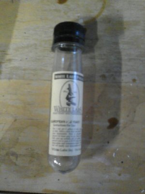 The vial, a 1 litre soda bottle blank.