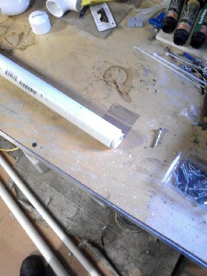 The end of the barrel showing the difference in pipe thickness with the sleeving.