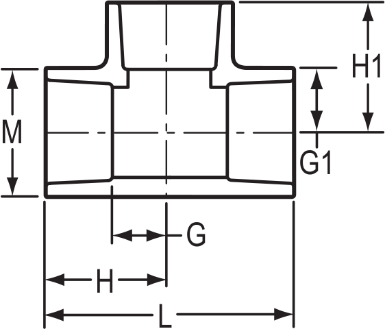 Tee (Socket x Socket x Socket)<br />© Copyright 2010 Spears® Manufacturing Company. All Rights Reserved.