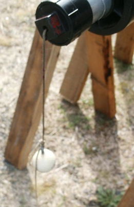 Another photo showing the rope length on the ABS apple cannon.