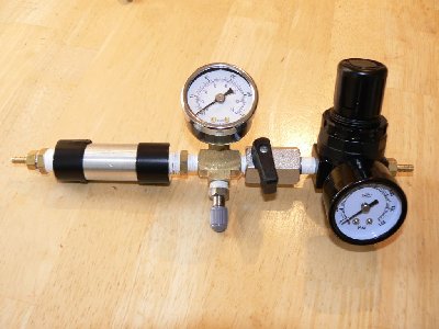 Meter. Meter pipe is machined aluminum rod with 1/4&amp;quot; threads machined on both ends. The regulator is a Mead Fluid Dynamics Mini-Regulator.