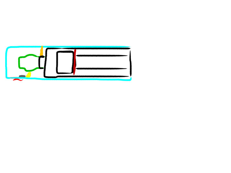 Diagram:<br />Light Blue: m203 style casing<br />Black: PVC<br />Orange: Shrader Valve<br />Green: Sprinkler Valve<br />Yellow: 90 degree brass fitting<br />Gray: Blowgun <br />Dark Red: Sealing Face