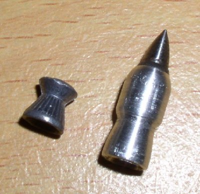 compare with a normal air gun pellet
