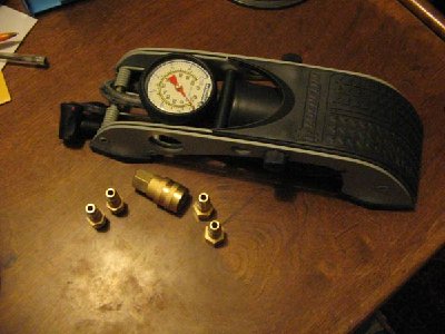 This is my new foot pump,I can take my Heffer K1 to really high pressure with this!,also a 5 peice quick disconnect set.