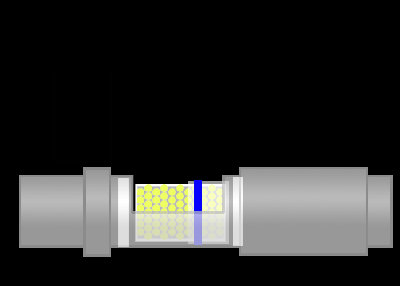 Barrel with cartridge holding stoppers inside.