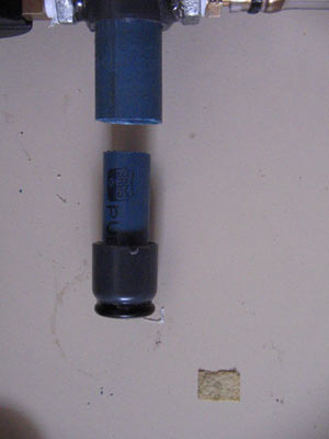 This is the piston and the larger piece of pvc it sits in.I took the adapter off because it was causing problems.