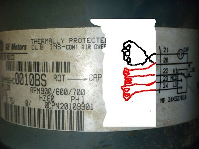 Start winding is shown in Black<br />Run Winding is shown in Red.<br />Separate the common connection to the run and start, then reverse the ends of the start winding.