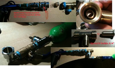 various images, first attempt at air gun with homemade QEV