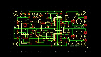 Yellow is Component Side<br />Green is bottom foil/wiring side