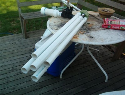 The Vulcan. It's a 6 shooter using an index valve to change which barrel the air goes to after each shot. He had to stagger the barrels because the fittings would not all fit around the index valve.