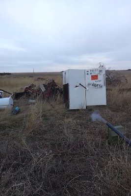 shooting a metal pipe at an old fridge it did way more damage than I thought it would.