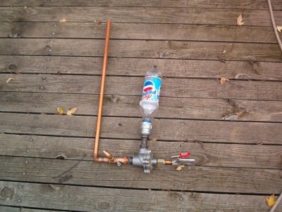 A semi auto marble cannon that he made.