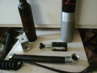 ninja paintball tanks, regs and remote lines (around $100 for the small tank, reg and remote line.<br />Half inch piece of galvanised pipe for &amp;quot;firing chamber&amp;quot;<br />This &amp;quot;firing chamber&amp;quot; is a little long though, a<br /> 200mm length is plenty for what you need.