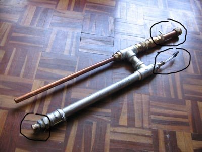 Bolt, chamber side fill and small pressure gauge.