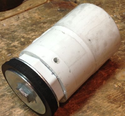 The front of the piston. Rubber washer is 2&amp;quot; od. The back has packing tape wrapped around so it seals in the 2&amp;quot; pvc but still slides smoothly.