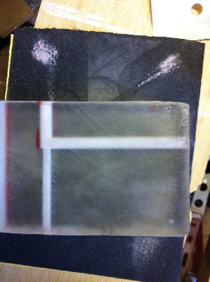 Cast resin block with milled tubes.