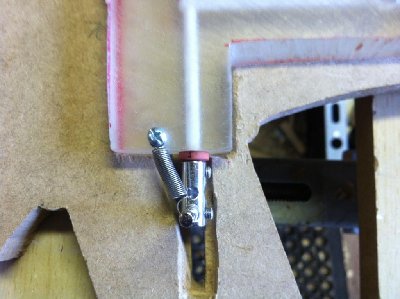 Spring return bolt which seals via the rubber washer.