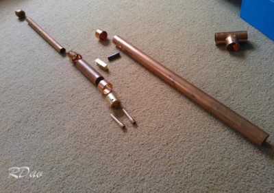 Image of the whole on board gas supply, prior to soldering.
