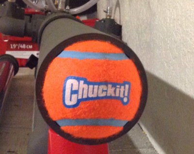 Edit...I just found out Large size Chuckit! Tennis balls fit 3" sch 40 perfect.