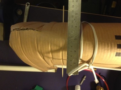 About 10cm of penetration - plus the hole in my desk